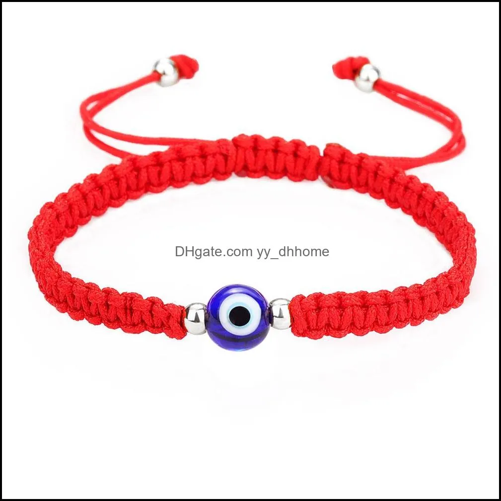 Turkey Evil Blue Eye Bracelet chain For Women Handmade Woven Rope Gold Plating Bead Bracelets Girl Birthday Party Jewelry Gift