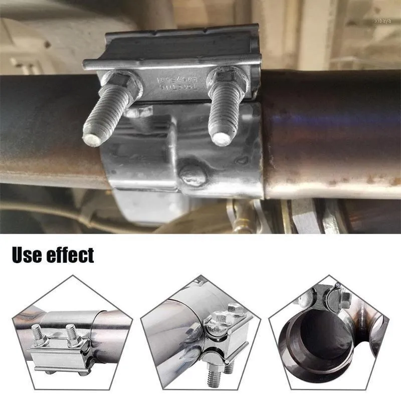 Manifold & Parts Stainless Steel 2.5 Inch 63MM Clamp Exhaust Pipe BuJoint Sleeve Band For Car Motocycle