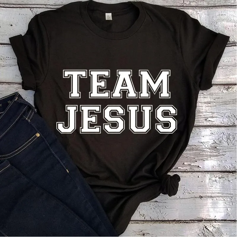 Herr T-shirts Team Jesus Skjorta Kristen Kvinna Tshirts Tro T-shirt Religiös T-shirt Kläder T-shirt för män XL