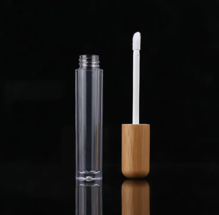 5 ml Vintage Bambus Lip Gloss Verpackung Flasche nachfüllbare Lippen Balsam Tube leer Kosmetikbehälter Verpackung Lippenpinsel DIY Tubes SN4611