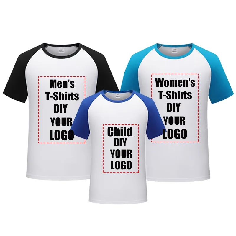 T-shirt da uomo personalizzate di alta qualità Girocollo da donna Raglan Top Abbigliamento casual per bambini Tuta da viaggio per famiglie Fai da te il tuo 220722