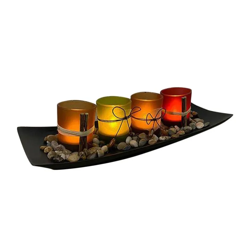 Bordslampor uppsättning av 4 votivt glasljushållare mittpunkt bröllop hem prydnadsbar tabell