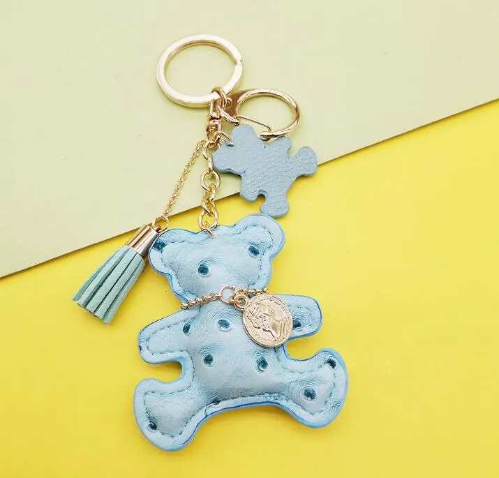 Animal Design Teddy Bear Tassel Keychain PU Leather Broken Key Ring Holder  And Bag Pendant With Wristlet Keyring Perfect Gift For Lovers From  Dream_rainbow, $1.77