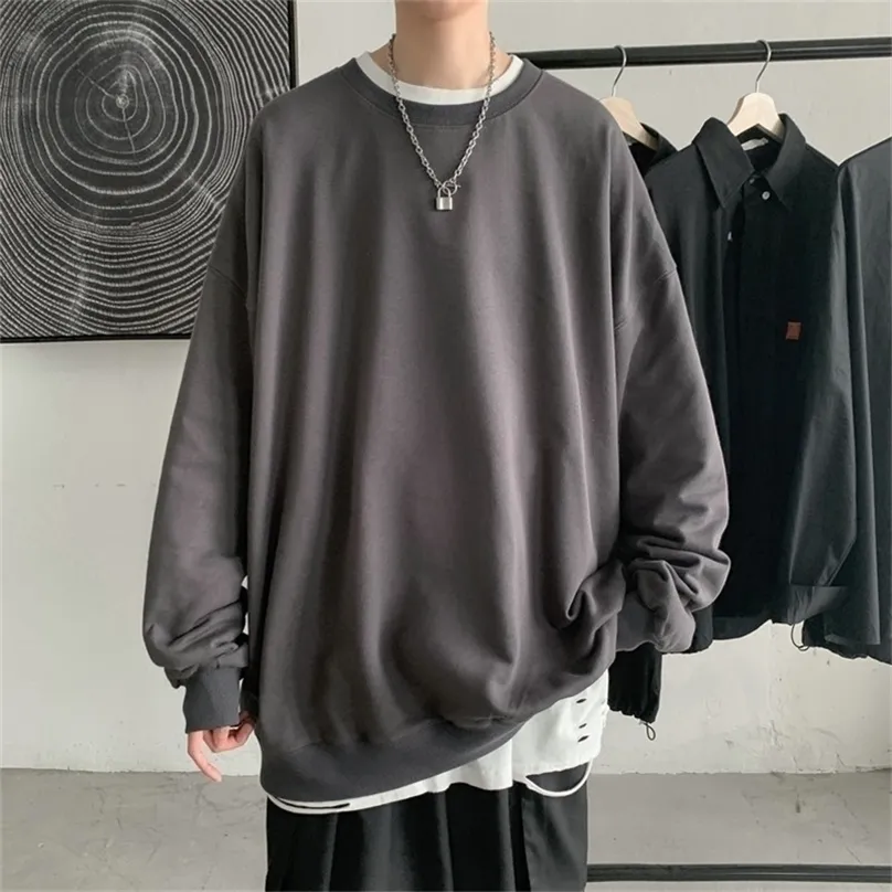 Hoodies Sweatshirt Mens Black White Hip Hop Punk Pullover Streetwear Casual Fashion Clothes Oversized Korean Harajuku a220812