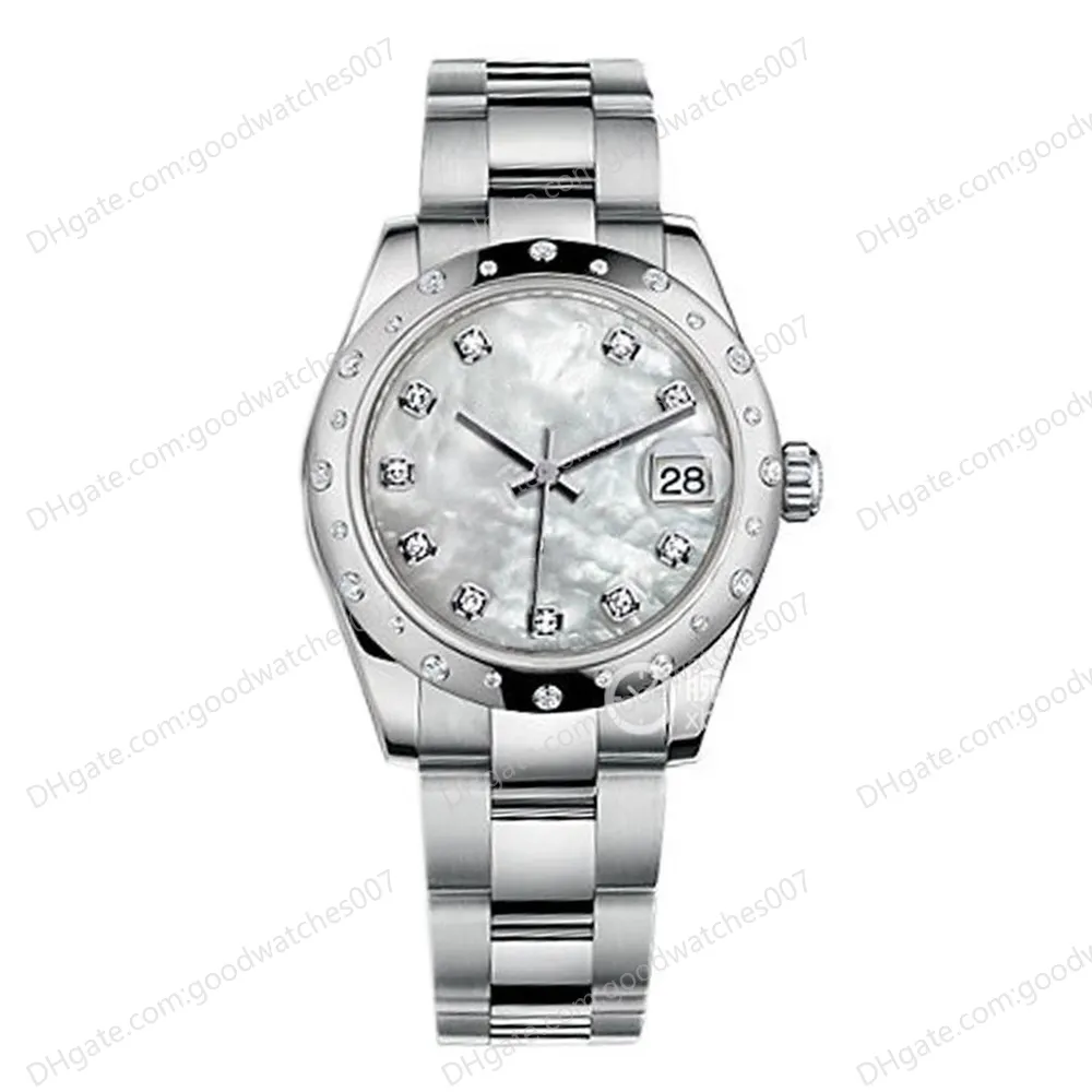 HighQuality 아시아 시계 2813 스포츠 자동 숙녀 시계 Datejust 31mm 진주 다이얼 Wrisrt 시계 m178344 럭셔리 스테인레스 스틸 다이아몬드 시계의 흰색 어머니