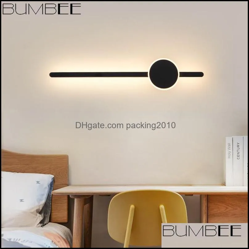 Modern Minimalist Art Wall Lamp Nordic Living Room Line Wall Lamp Stairs Background Decorative Lamps Lights
