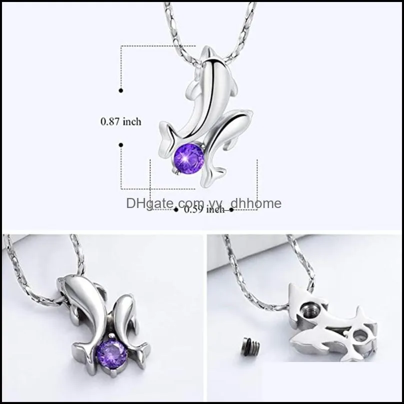 Pendant Necklaces Cremation Jewelry Urn Necklace For Ashes Women Stainless Steel  Keepsake Loved One