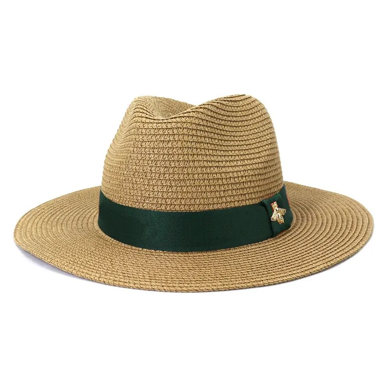 قبعات واسعة الحافة القبعات دلو القبعات قش قش مصمم بنما قبعة للرجال للنساء الصلبة لون موسيقى الجاز كاب أعلى قبعة الصياد عالية الجودة