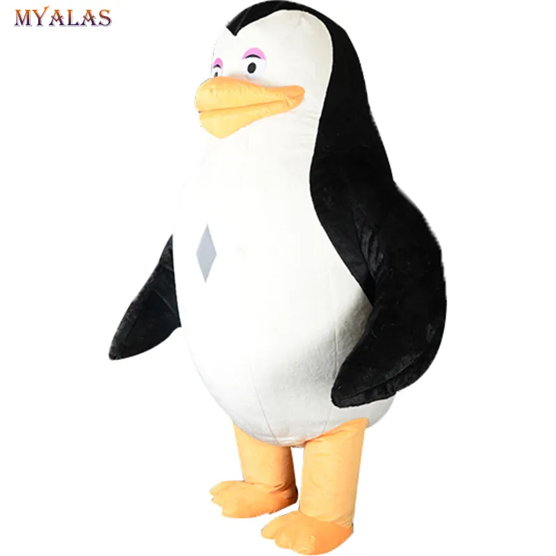 Mascot boneca traje pinguim mascote traje adulto anime madagascar kits mascotte carnaval trajes animais infláveis ​​pinguim mascote trajes