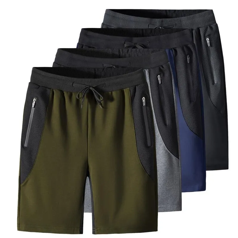 Pantaloncini da uomo Sport da uomo Colorblock Casual Coulisse a vita media con tasche con cerniera Pantaloni corti estivi per sport all'aria aperta In magazzinoUomo