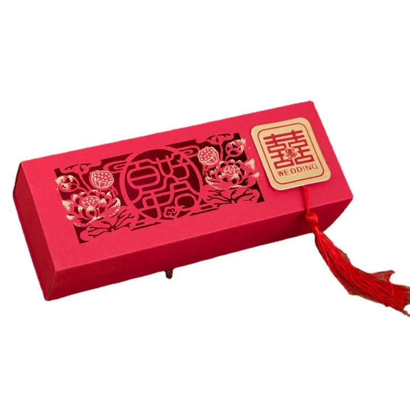 Lege cadeaubolie dubbele geluk cadeauzakje Asian thema Chinese rode kleur lade Type bruiloft Candy Box Party gunsthouder