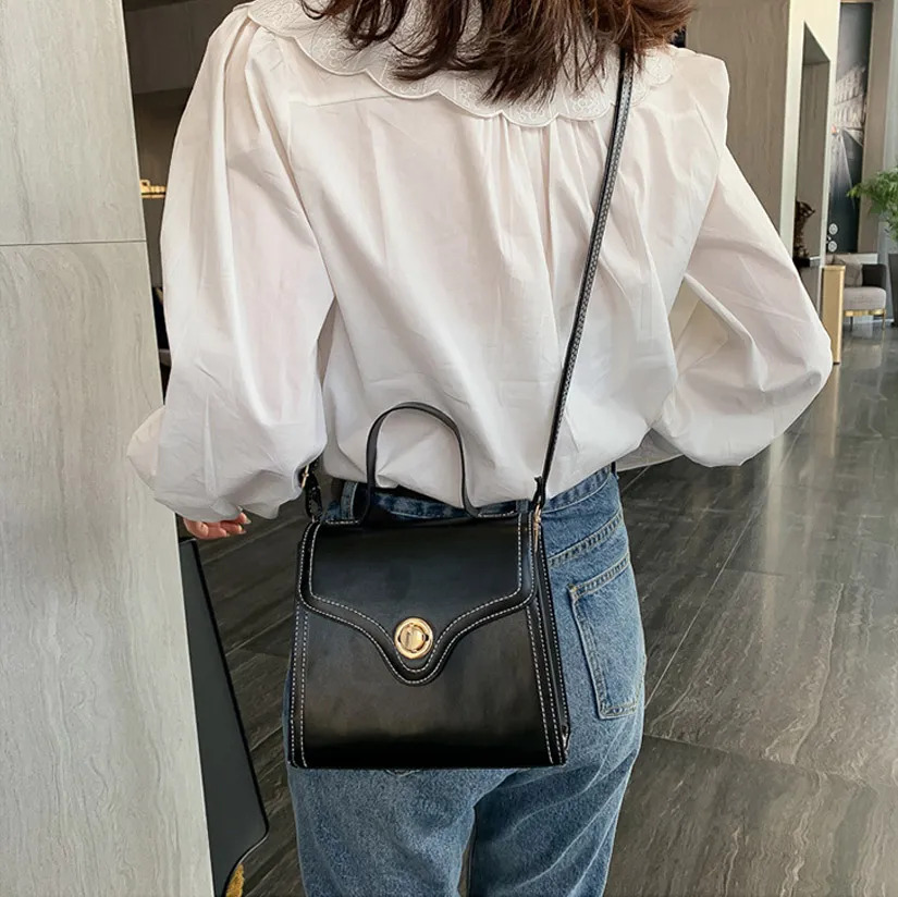 Borsa HBP borsa casual da donna in pelle PU moda coreana trama semplice tendenza tracolla a spalla piccole borse con manico superiore