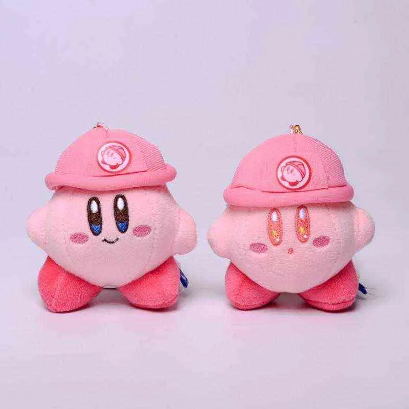 10CM KAWAII Kirby Anime dessin animé Série Kirby Ingénieur doux Mignon en peluche guajian suspendus goutte Ornements Bébé Garçon fille Cadeau G220419