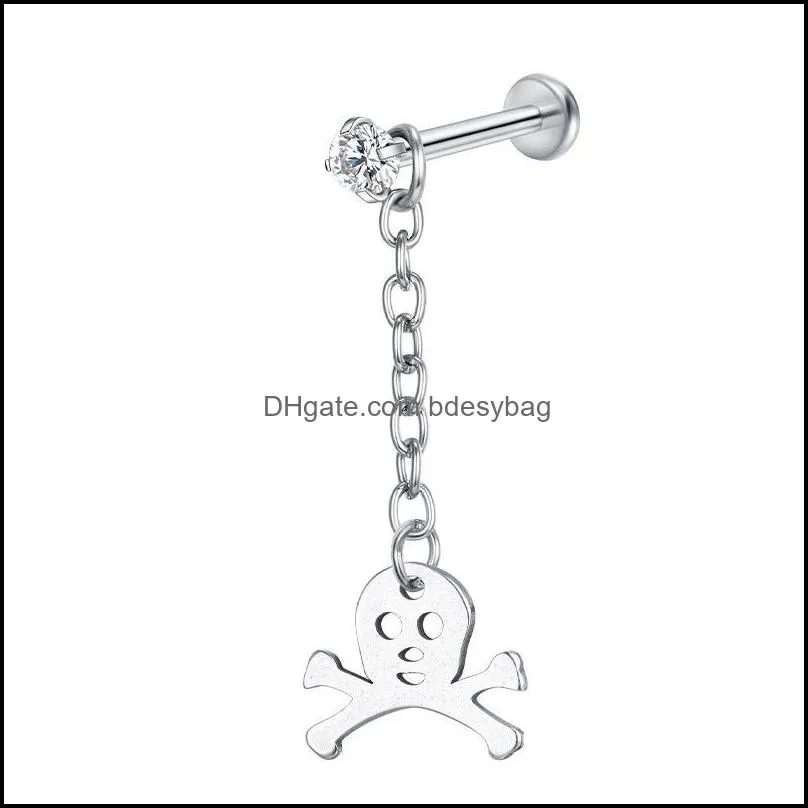 dangle & chandelier earrings stud forward piercing cartilage earring stainless steel cz star ear studs women body jewelrydangle