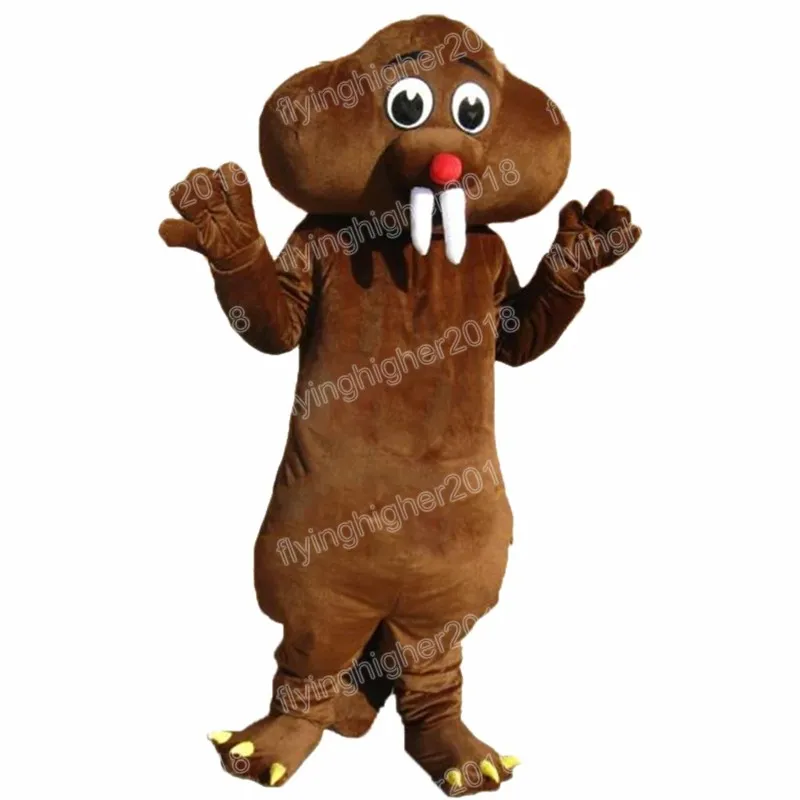 Hallowee Big Tooth Beaver Mascot Costume Top Quality Cartoon Anime Theme Character Carnival vuxen unisex klänning jul födelsedagsfest utomhus outfit