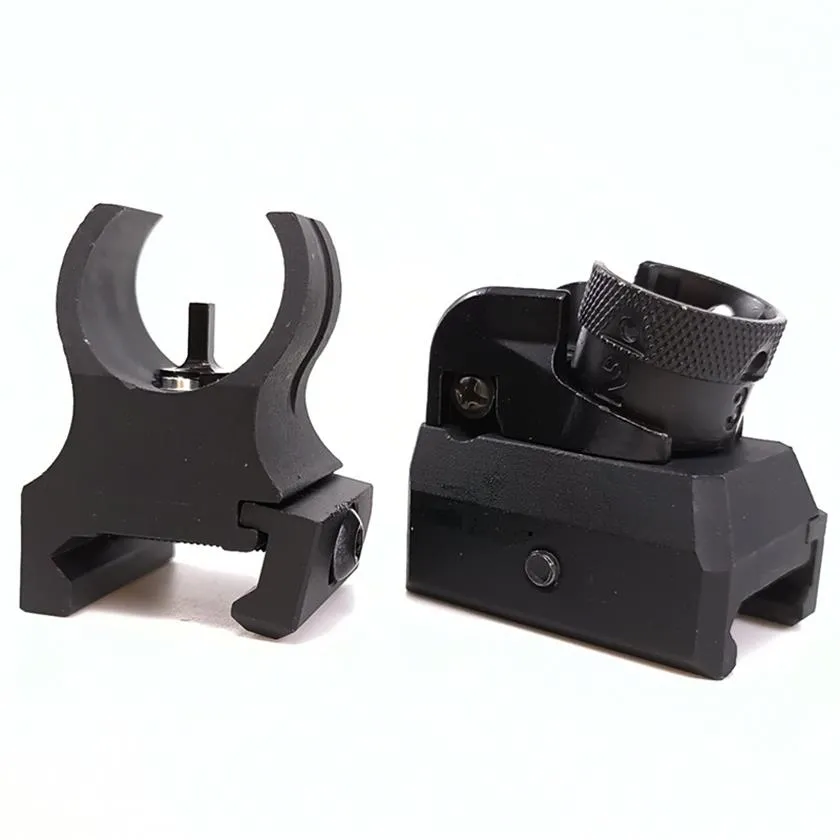 416 CNC Aluminium Style Picatinny Iron Sights Set Front And Rear Hk