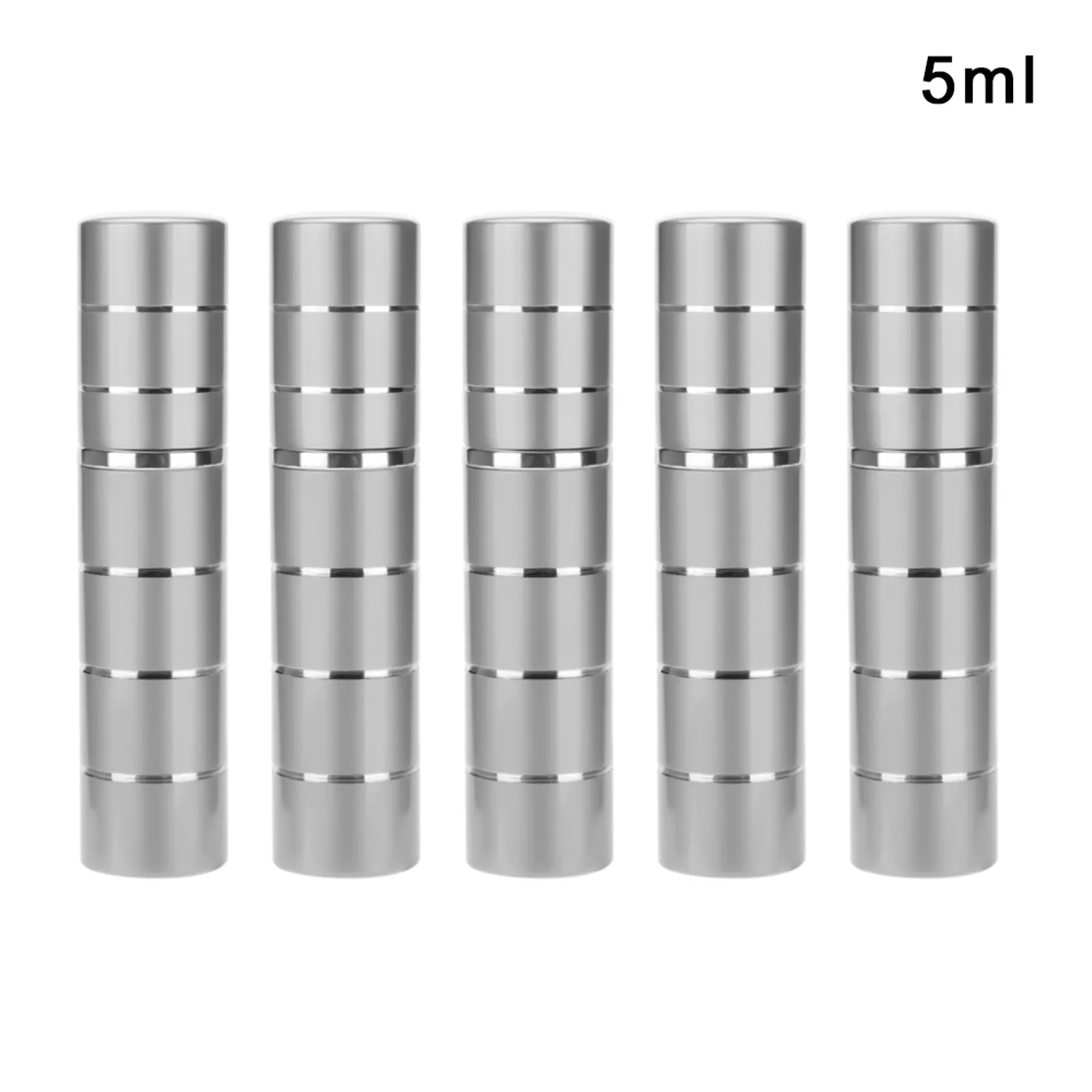 Silver 5 ml linje mönster parfym sub-flaskande 5st