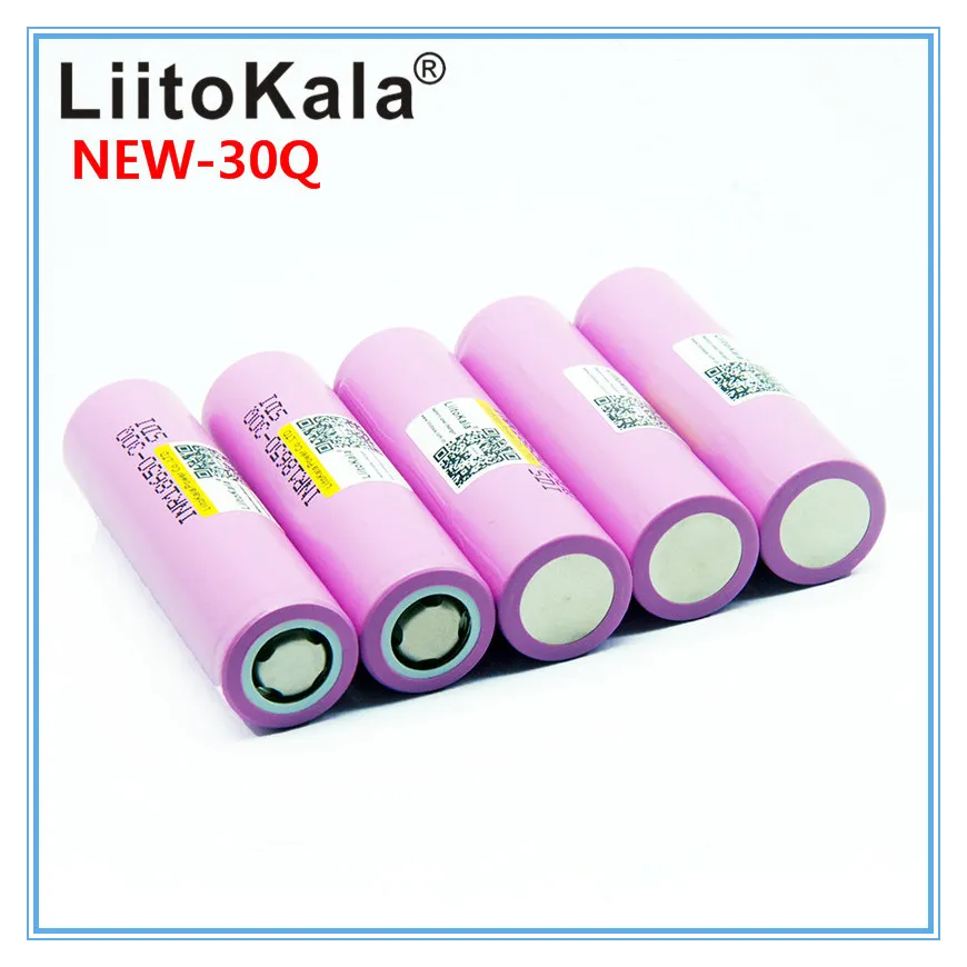 Liitokala 100% Original Nytt INR18650 Batteri 3.7V 18650 3000MAH INR18650 30Q Li-Ion Uppladdningsbara batterier Kontinuerlig urladdning 30A för drone elverktyg
