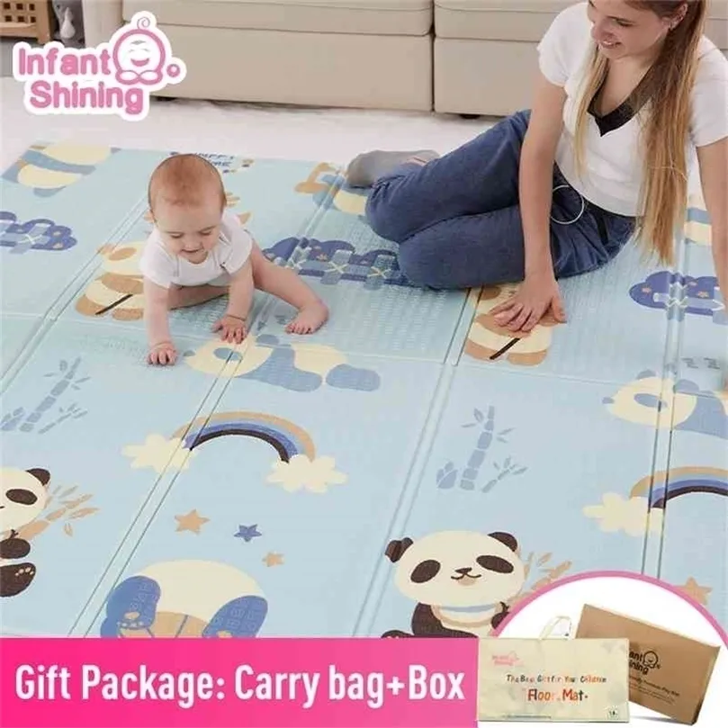 Infant Shining Baby Mat Playmat Kids Carpet Baby Play Mat 200x180x1cm Foam XPE Puzzle Game Pad for Infants Educational Soft Mat 210402