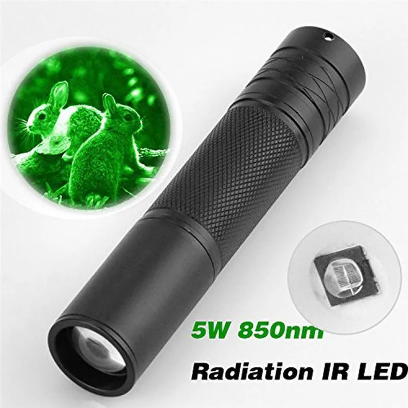 850nm LED infraröd IR-facklampa Zoomable för Night Vision Scope ficklampor facklor