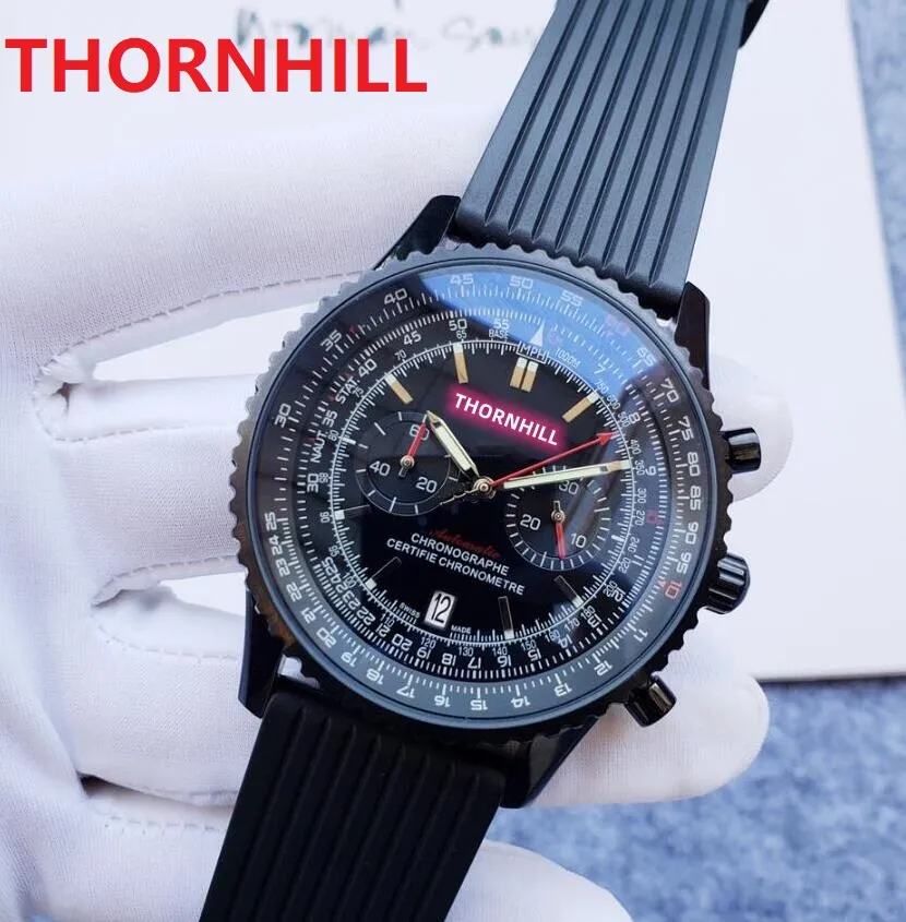 On Sale Luxury Big Designer Quartz Mens Watches 46mm Fashion Day Date Men Black Imported Rubber Watch Gifts Small Dial Working Famous Big Stopwatch From Yuxuanhengbrother 93.27 DHgate.Com