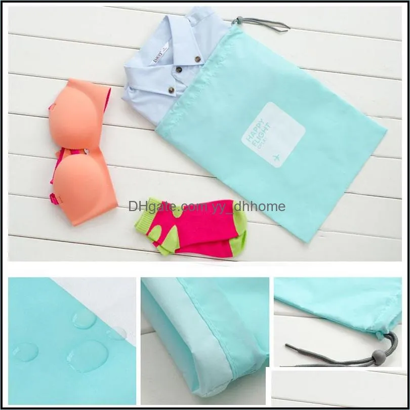 4 pcs/set waterproof travel drawstring storage bag shoe laundry lingerie makeup pouch cosmetic toiletry underwear organizer vt1598 t03