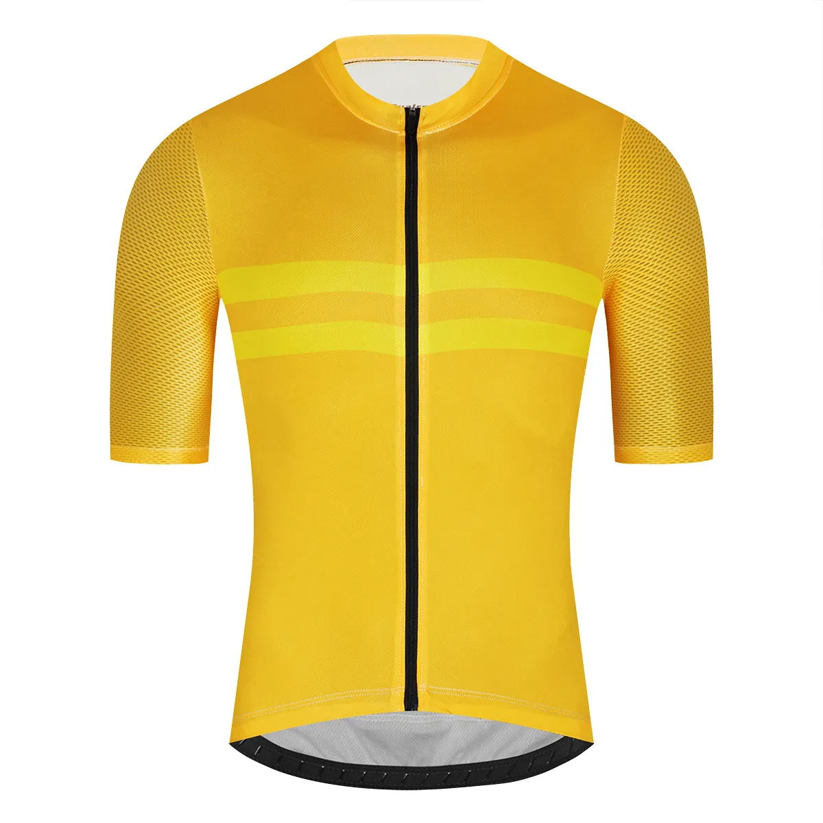 2024 Yellow Summer Pro Cycling Jersey Breattable Team Racing Sport Bicycle Tops Mens Korta cykelkläder M36