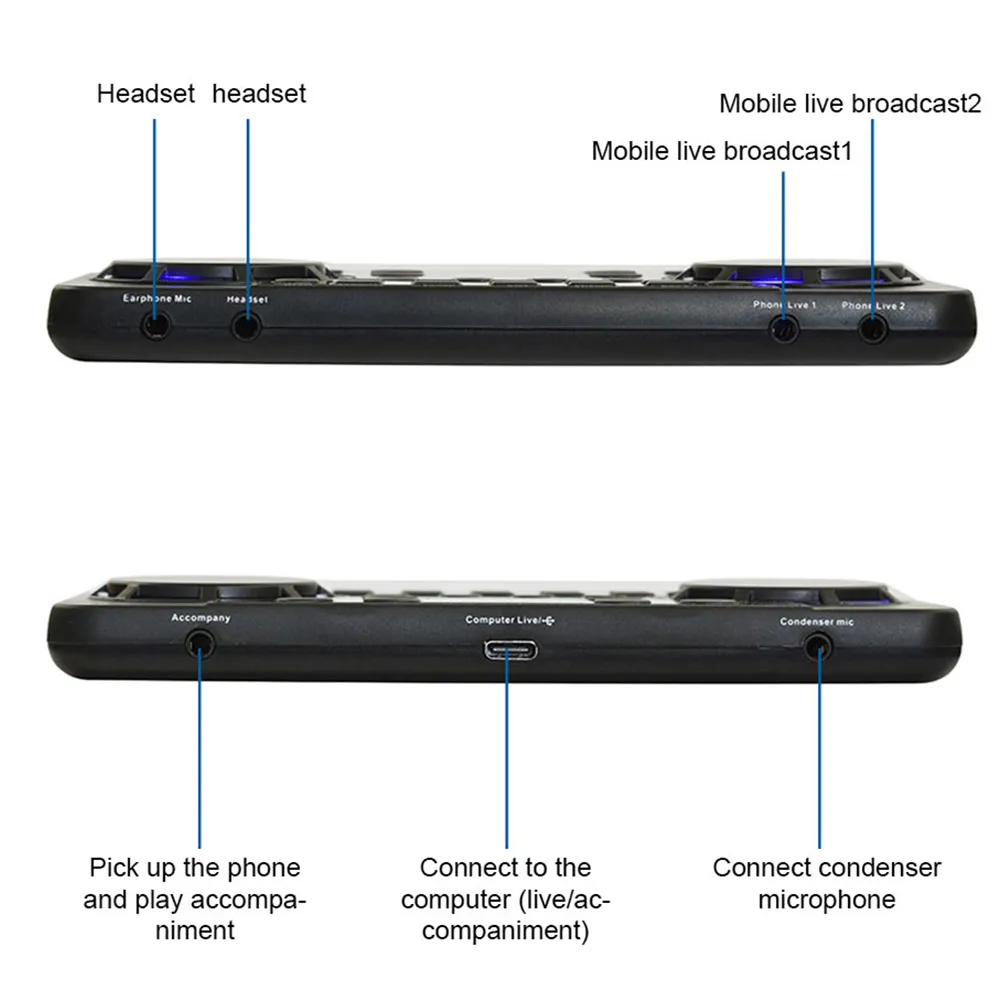 SCHEDA AUDIO V8S con prevenzione del rumore del vento per live