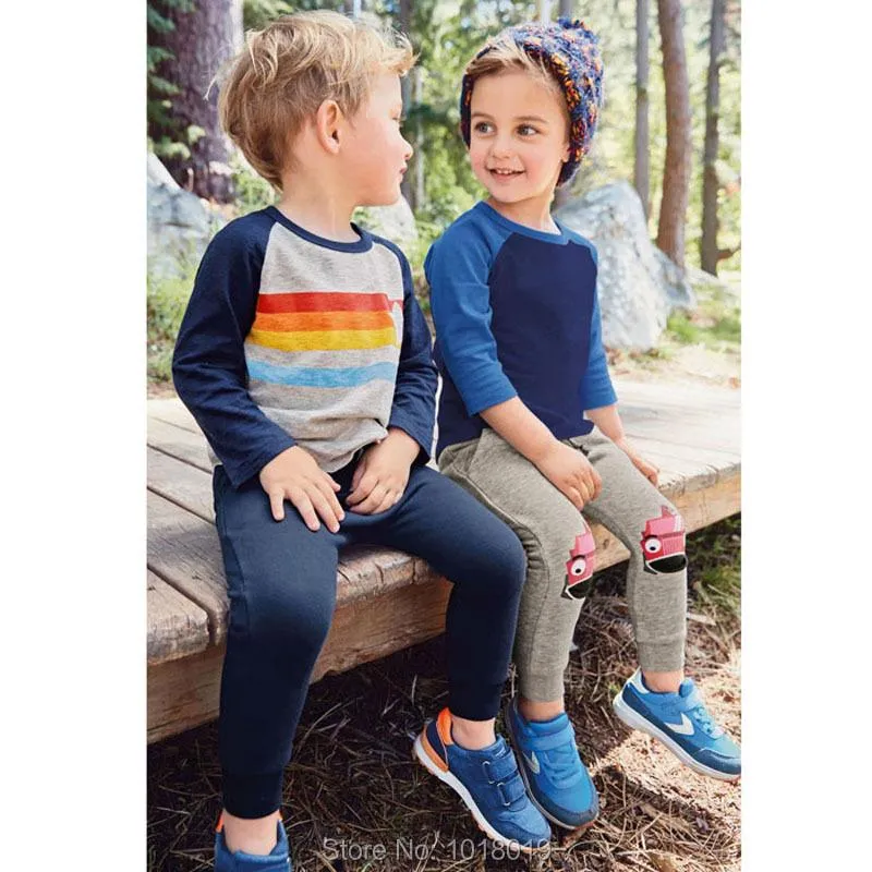 مجموعات الملابس الخريف أولاد الأطفال مجموعة العلامة التجارية جودة 100 ٪ القطن طويل الأكمام سراويل 2pc الأطفال
