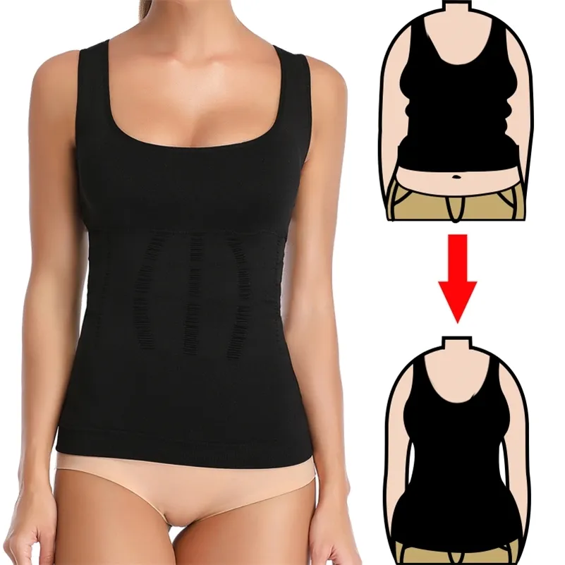 Femmes Magic Body Shaper Soutien-Gorge Shapewear Débardeur Plus Mince Camisole Compression Chemise Minceur Sous-Vêtements Corset Ventre Contrôle Gilet 220801