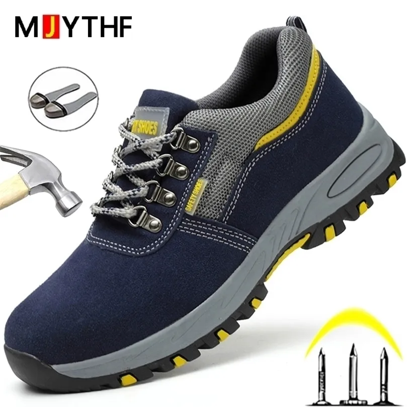 Male Safety Shoes Indestructible Work PunctureProof Sneakers Men Nonslip Boots Steel Toe Footwear 220728