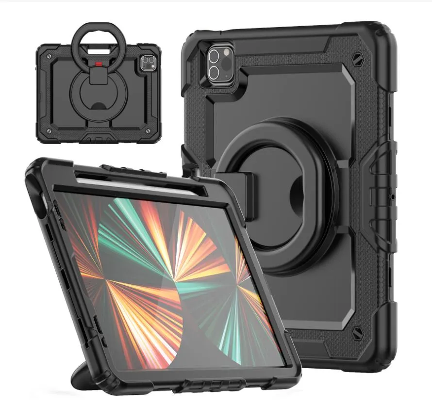 360 Ring Ring Ringtating Rugged Hand Screen Screen Cover Armor Cover Armor for iPad 10.2 9th Pro 11 Air 4 5