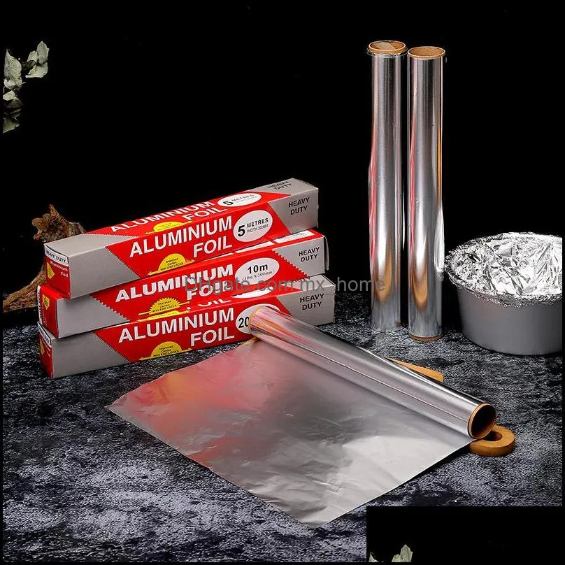 15 Micron Thick Aluminum Foil Roll BBQ Baking Tools 16/32/64 Square Feet Tin Foils Rolls Grilling Roasting Cooking Freezing Wrappomg Storing