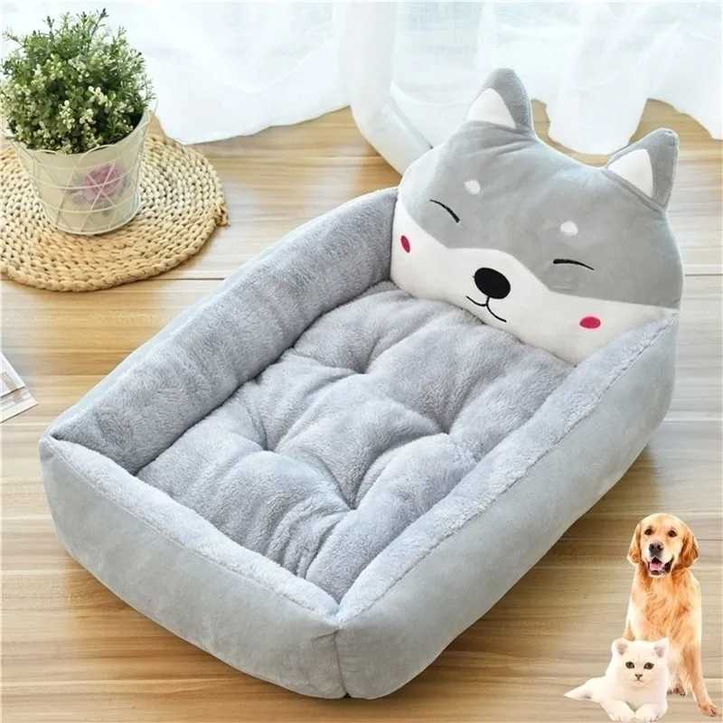 Beds de c￣o de estima￧￣o de cachorro fofo em forma de desenho animado de animais para c￣es grandes sof￡ de animais de estima￧￣o cachorro gato c￣es almofada de pel￺cia de pel￺cia de pel￺cia 201124