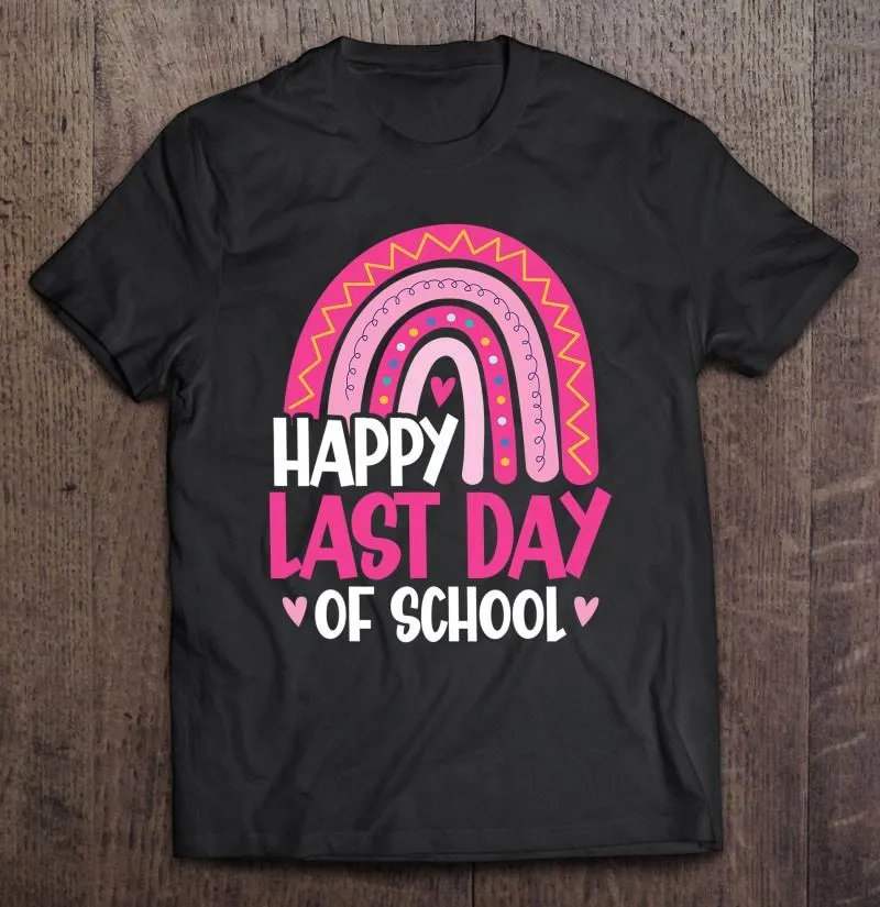 Męskie koszulki ostatni dzień szkoły Rainbow Lunch Lady nauczyciel Kid Girls T Shirt dla mężczyzn ubrania Anime bluzka odzież Grunge