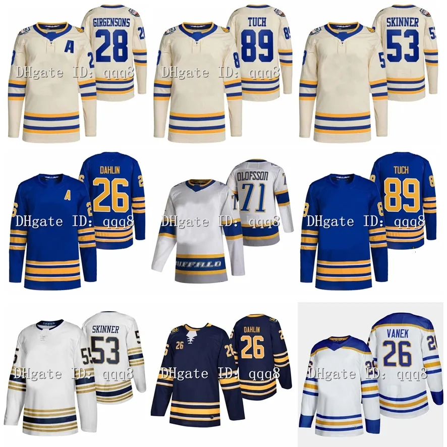 Victor Olofsson Hockey Jersey 2022 Heritage Classic Rasmus Dahlin Alex Tuch Jeff Skinner Ukko-Pekka Luukkonen Cody Eakin Owen Power Tage