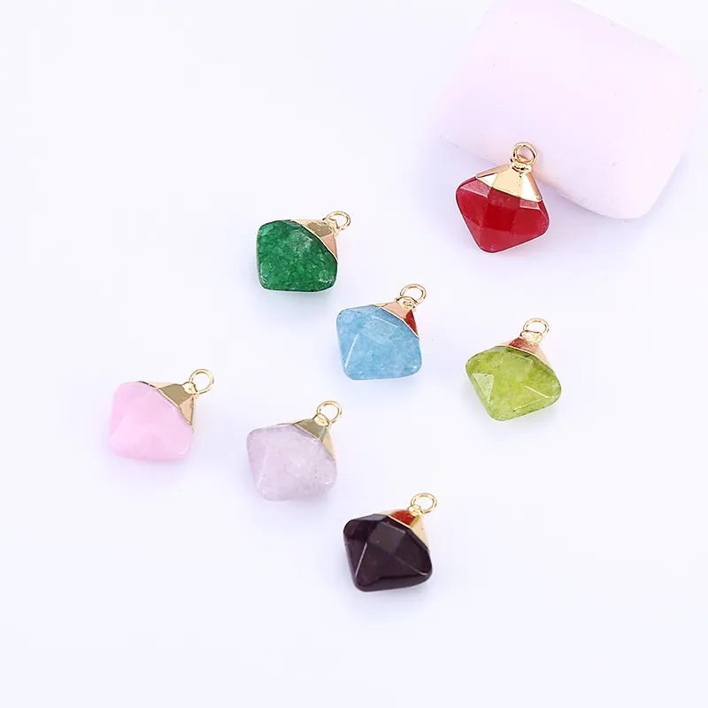 Irregular Natural Crystal Stone Energy Pendant Necklaces With Alloy Chain For Women Girl Party Club Decor Jewelry