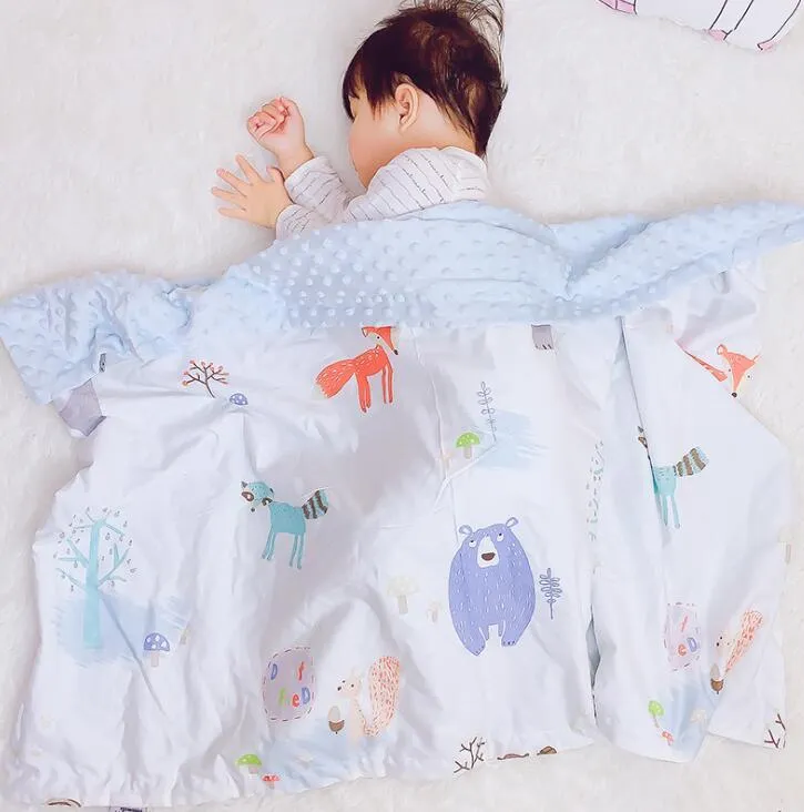 Baby Cotton Blanket Soft Air Conditioning Blanket Children Flower Printed Kids Baby Comfort Nap Blankets Kindergarten Quilt 75*110cm YL443