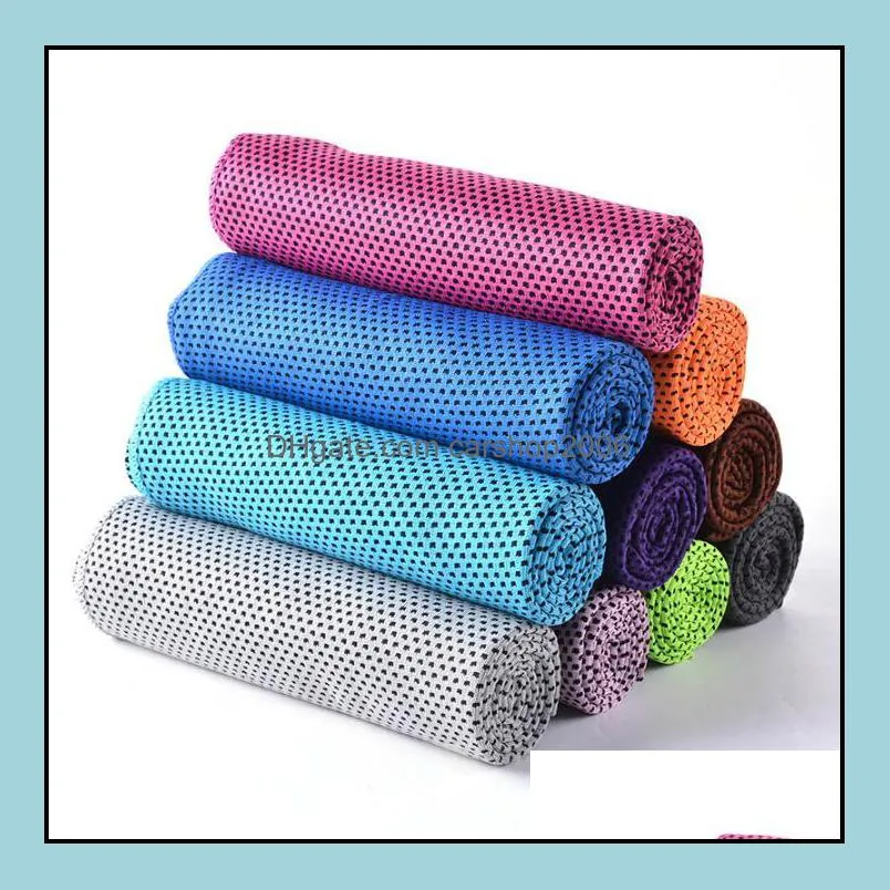 double layer ice cold sport towel cooling summer anti sunstroke sports exercise cool quick dry soft breathable cooling towel 10 colors