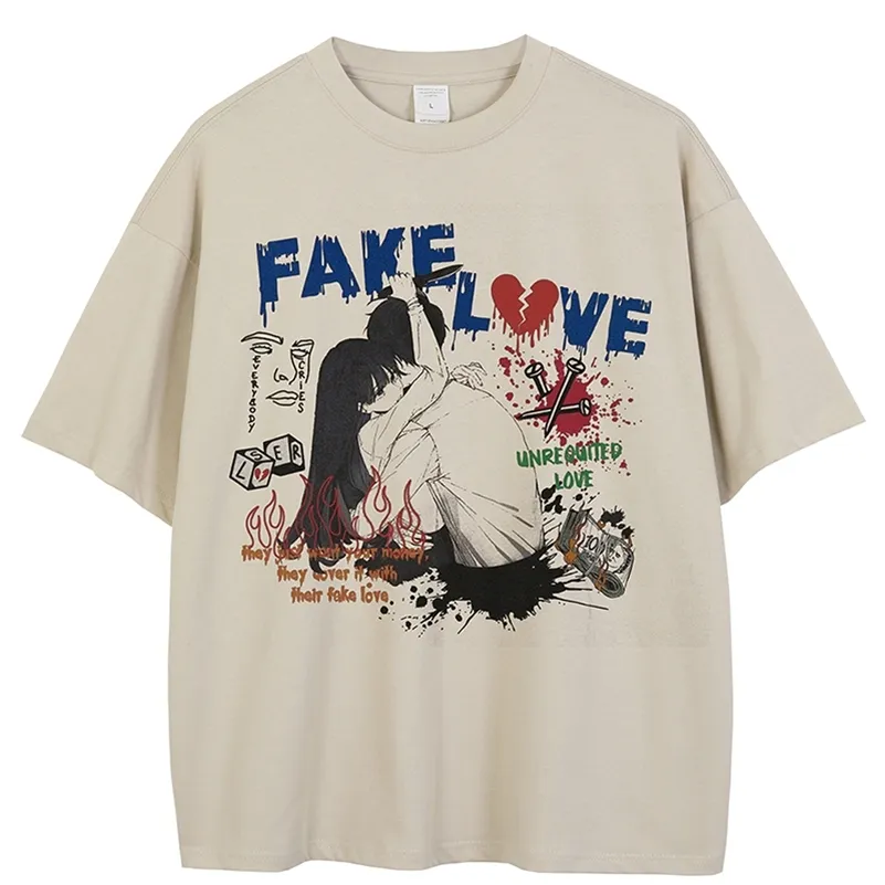 Mężczyzn T Shirt Hip Hop Streetwear Zagimaży japońskie anime Graphic Bawełna TAKA TAKA Summer