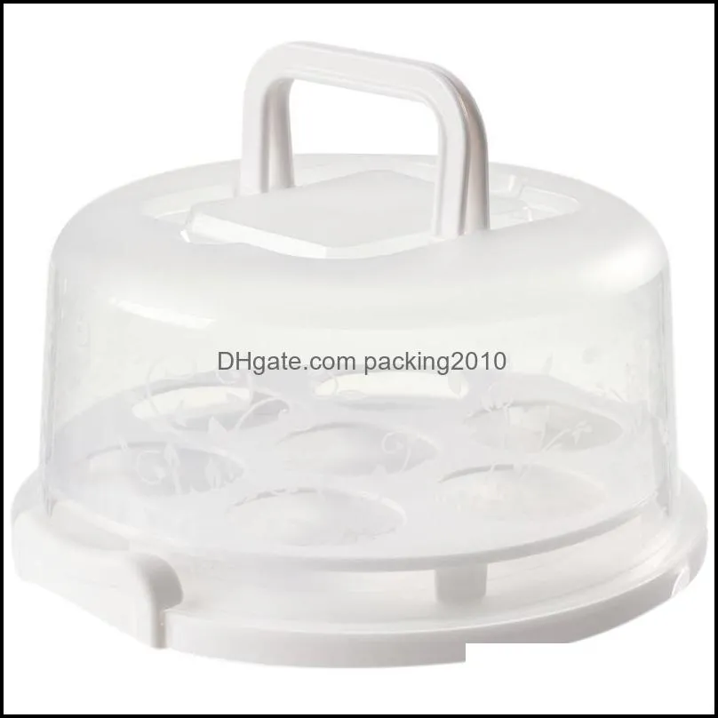 plastic refrigerator cake box takeout brithday packing portable removable buckle baking & pastry tools