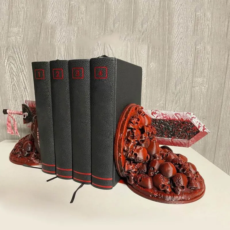 Dragon Slayer's Furious Bookend Berserk Bookends Sword Bookhelf hart Book Nook Insert Kits Ornament Desktop Artwork Home Decor 220602