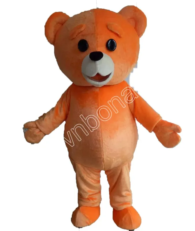 Halloween Laranja Teddy Bear Mascot Trajes de Alta Qualidade Desenhos Animados Mascote Desempenho Carnaval Adulto Tamanho Do Tamanho Promocional Publicidade Publicações