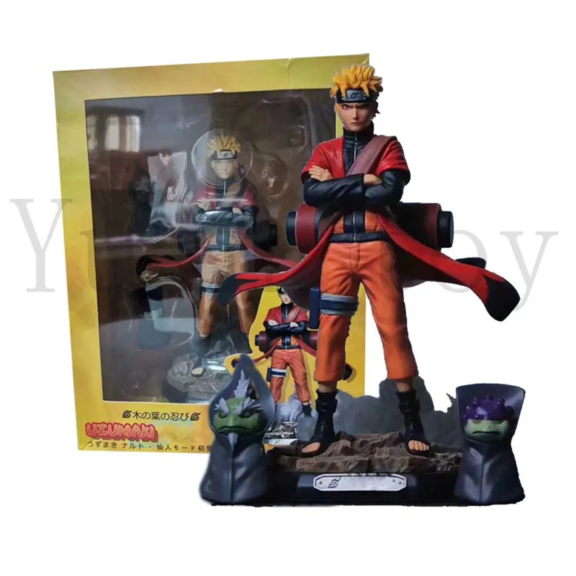 9inch Naruto Sage Mode Naruto Shippuden Uzumaki With Frog Action Figure Model Toy Doll Gift MX200319281l