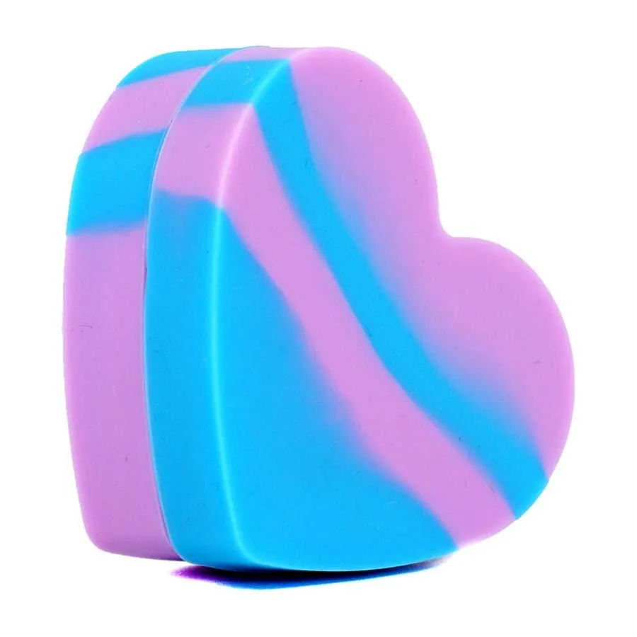 Heart-Shaped Box wax container nonstick jar mini assorted color silicone containers portable storage bottle