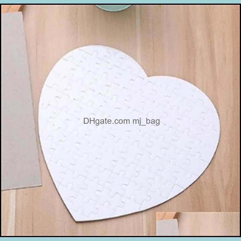 Heart Shaped Paper Sublimation Blank Consumables Material Jigsaw Printing Photo Puzzle Smooth Heat Transfer Toys For Kids Children 2 3xm