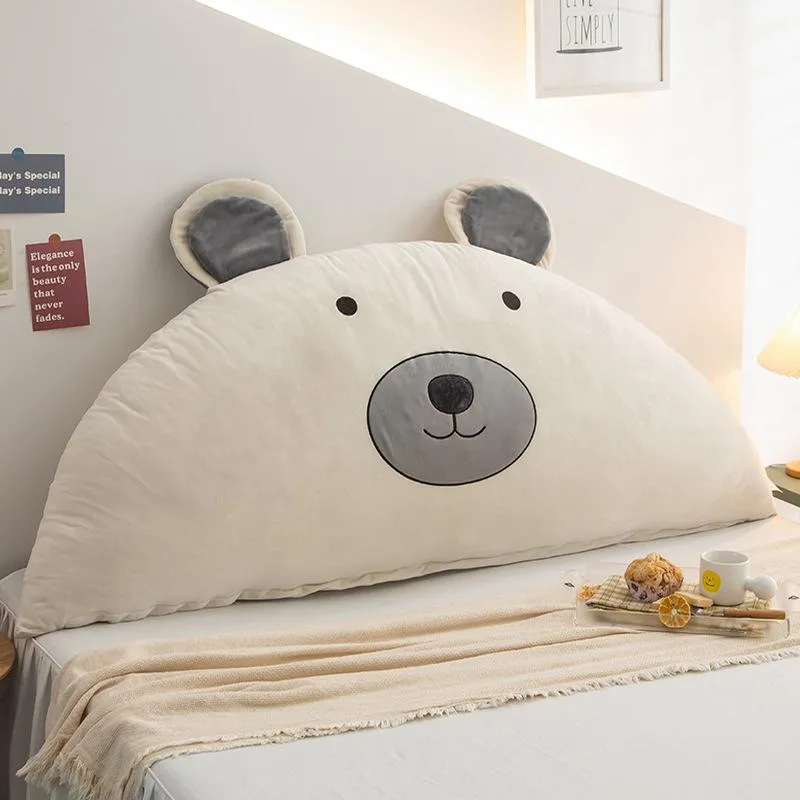 Cojín/almohada decorativa, lo último en respaldo de oso bonito, supersuave para dormitorio infantil, cojín triangular para relleno de cabecera, soporte lavable para espalda extraíble