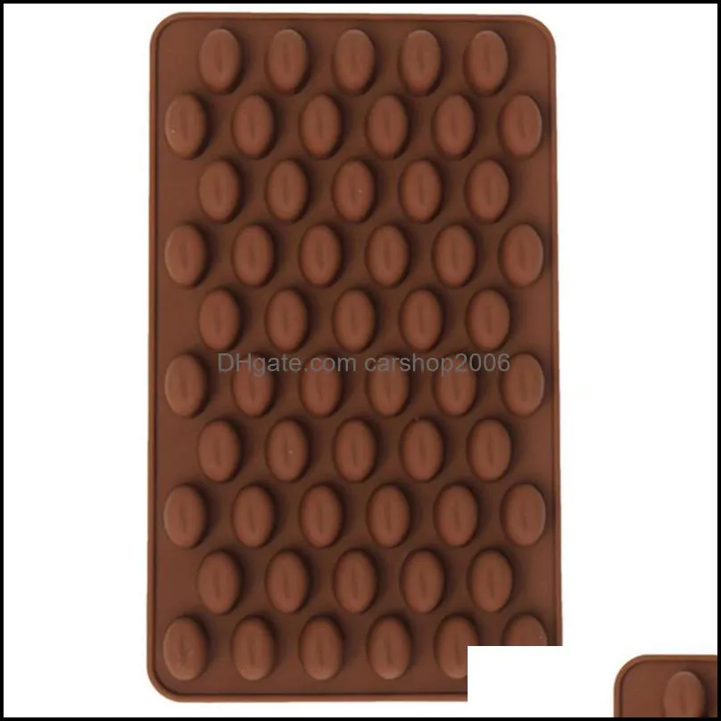 baking & pastry tools high quality chocolate mold silicone coffee beans mould candy cake sweets 55 cavity sugar mat for