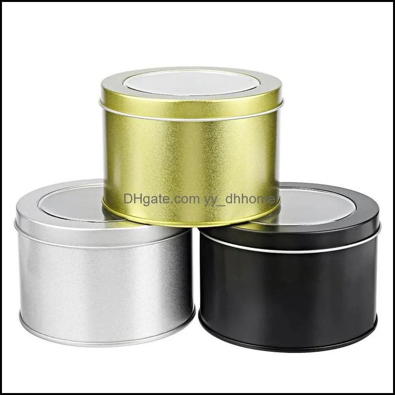 Aluminum Tins Jars Metal Round Tin Containers Storage Gift Boxes with Clear Top Window Home Baking Mold Cake Pan RRA10341