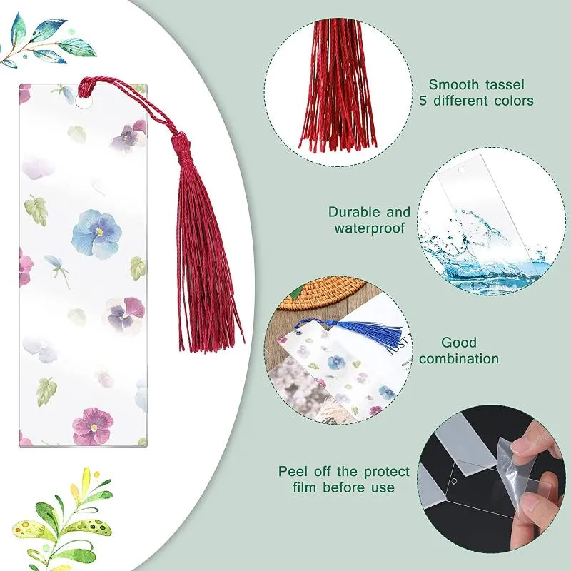 Wholesale Clear Acrylic Simple Bookmarks With Colorful Tassels For DIY  Crafts And Ornament Making From Aircraftt, $23.04